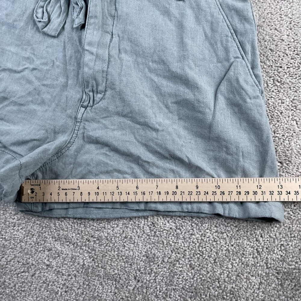 Abercrombie and Fitch Shorts Womens Medium Green Linen Blend Waist‎ Tie NEW NWT - Picture 10 of 15